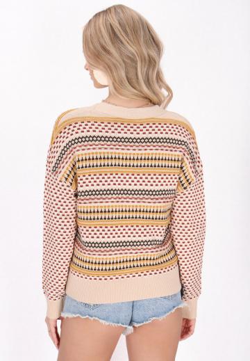 Жаккардовая вязаная кофта