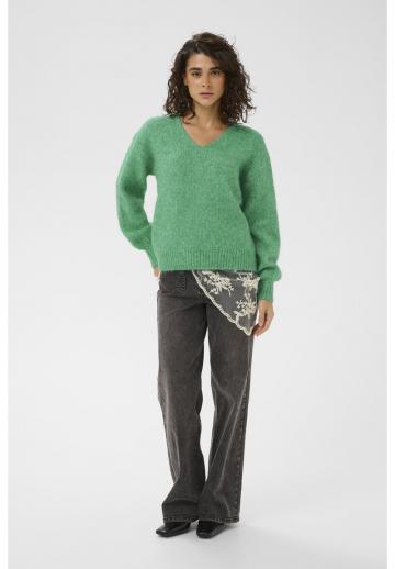 Пуловер с вырезом V