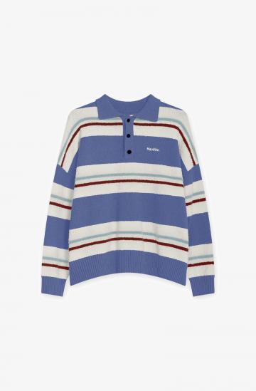 Пуловер с воротником поло