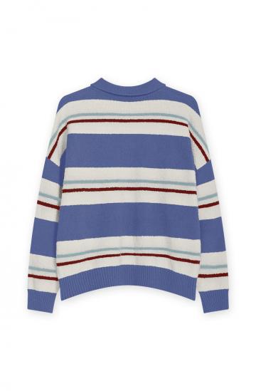 Пуловер с воротником поло