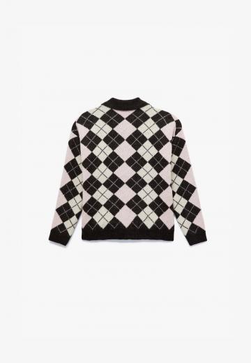 Пуловер с воротником поло