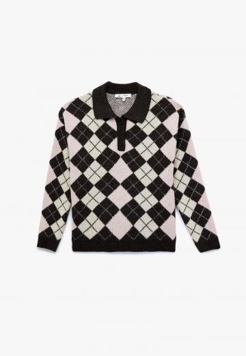 Пуловер с воротником поло