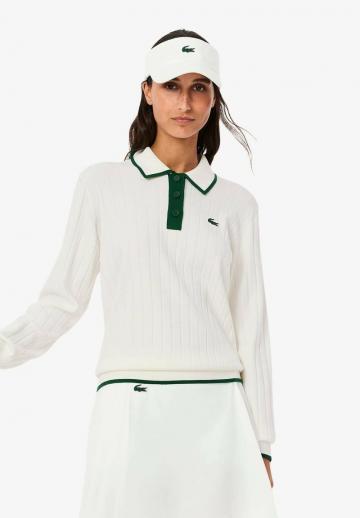 Пуловер с воротником поло