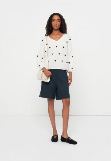 Пуловер с рукавом три четверти