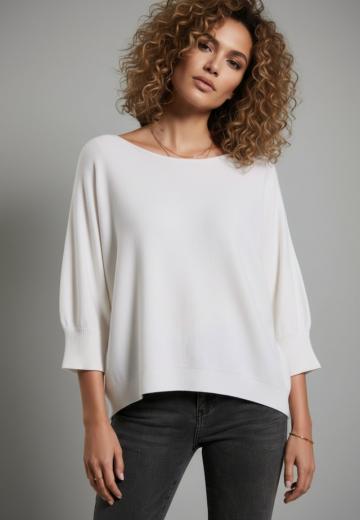 Пуловер с рукавом три четверти