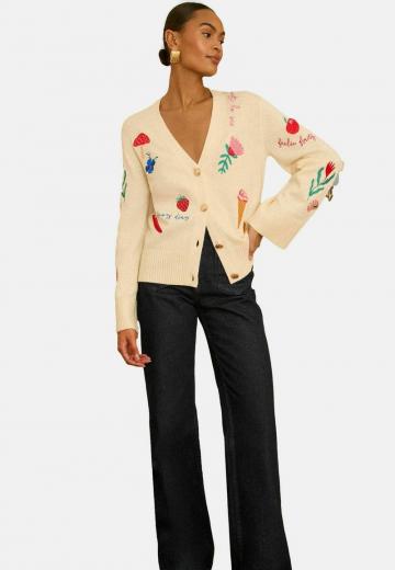 Жаккардовая вязаная кофта