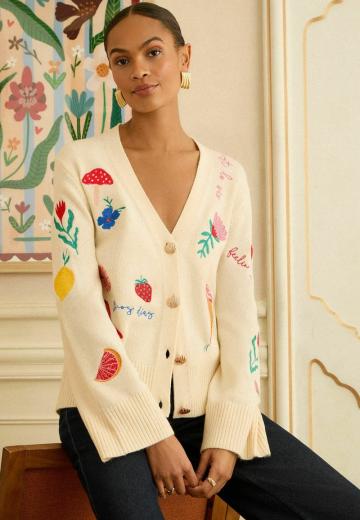 Жаккардовая вязаная кофта