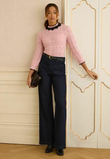 Пуловер с рукавом три четверти