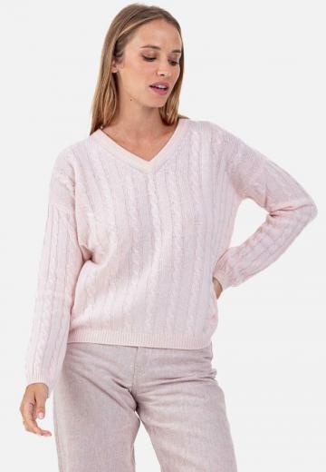 Пуловер с вырезом V