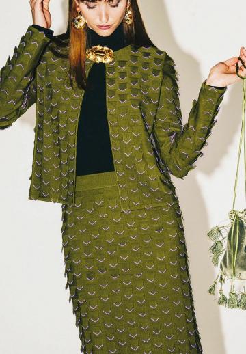 Жаккардовая вязаная кофта