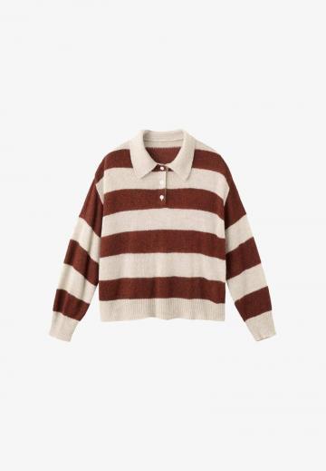 Пуловер с воротником поло