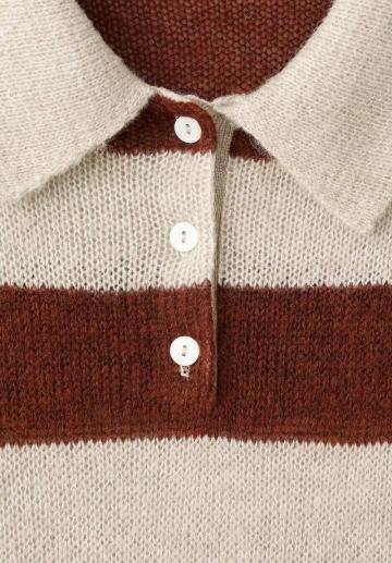 Пуловер с воротником поло