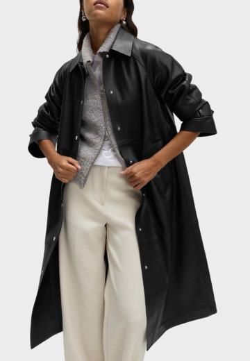 Пальто из искусственной кожи