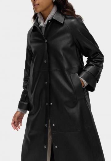 Пальто из искусственной кожи