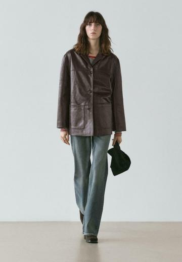 Кожаное пальто