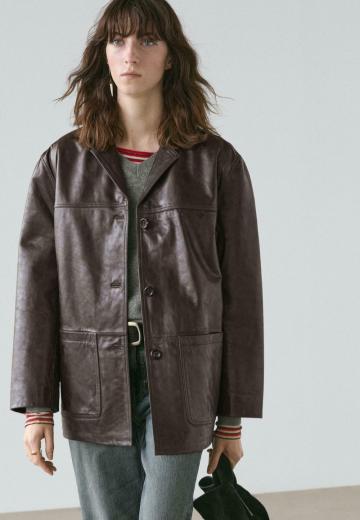 Кожаное пальто