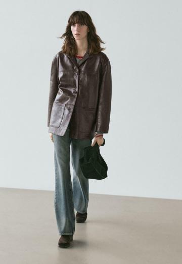 Кожаное пальто