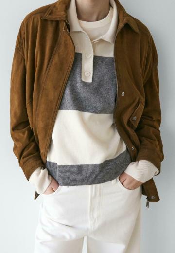 Пуловер в полоску