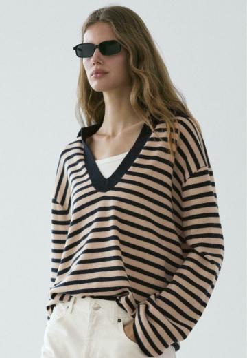 Пуловер в полоску