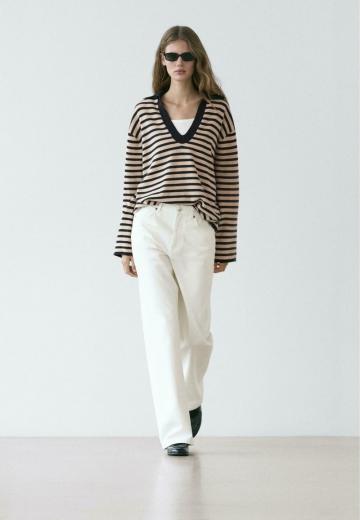 Пуловер в полоску