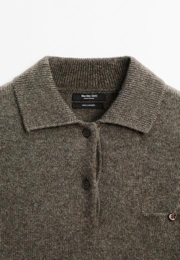 Пуловер с воротником поло