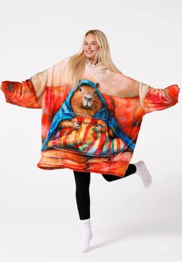 Пуловер с капюшоном