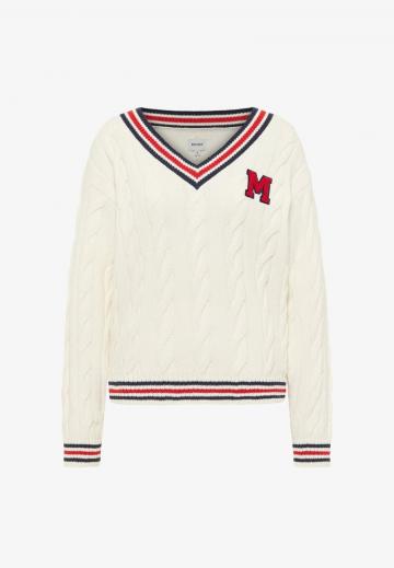 Пуловер с вырезом V