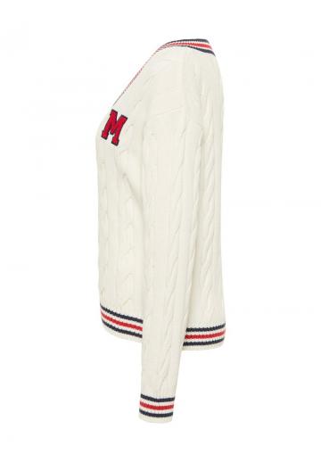 Пуловер с вырезом V