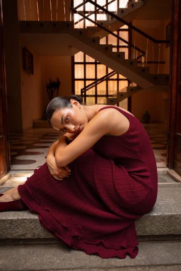 Вязаное платье