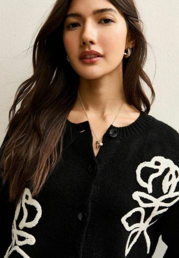 Жаккардовая вязаная кофта