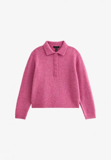 Пуловер с воротником поло