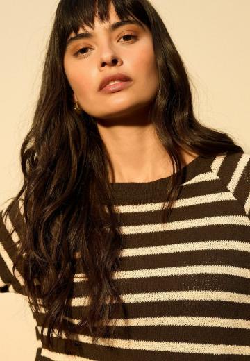 Пуловер в полоску