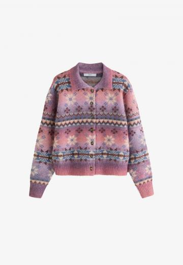 Жаккардовая вязаная кофта