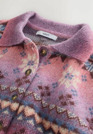 Жаккардовая вязаная кофта