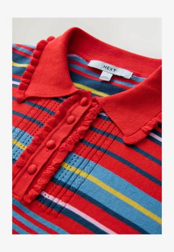 Пуловер с воротником поло