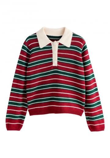 Пуловер с воротником поло