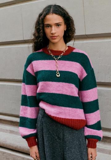Пуловер в полоску