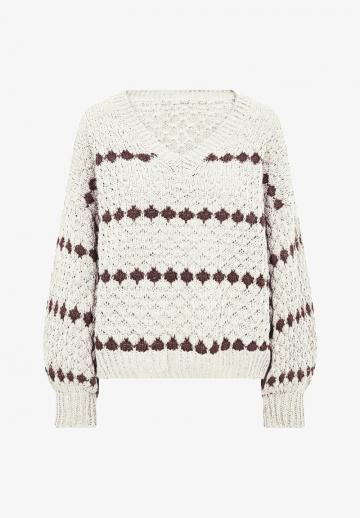 Пуловер с вырезом V