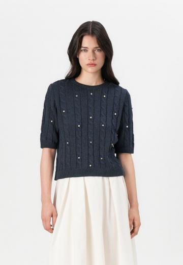 Пуловер с коротким рукавом