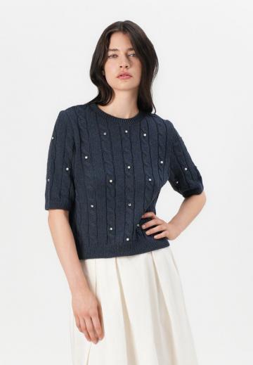 Пуловер с коротким рукавом