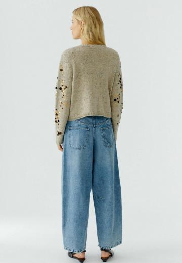 Жаккардовая вязаная кофта