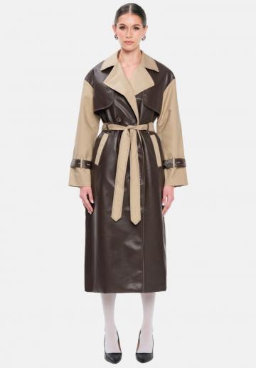 Пальто из искусственной кожи