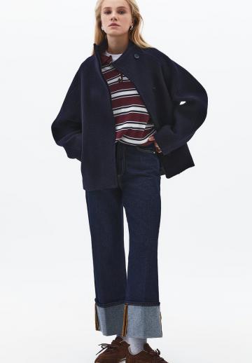 Пуловер с воротником поло