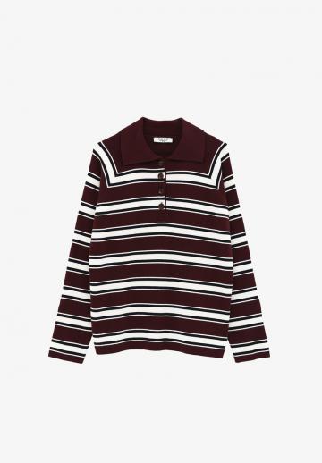 Пуловер с воротником поло