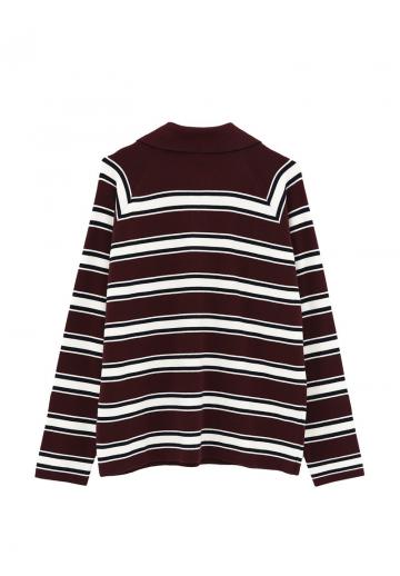 Пуловер с воротником поло