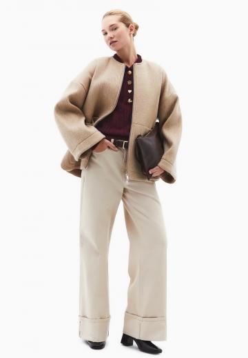 Пуловер с воротником поло