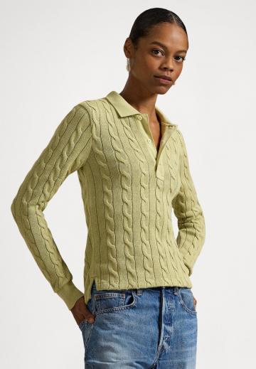 Пуловер с воротником поло