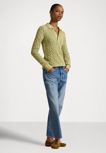 Пуловер с воротником поло