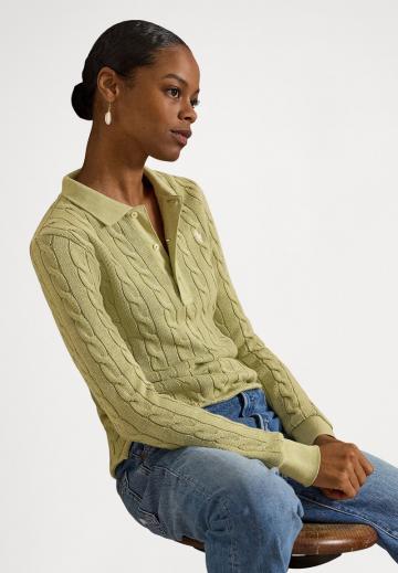 Пуловер с воротником поло