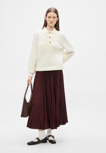 Пуловер с воротником поло